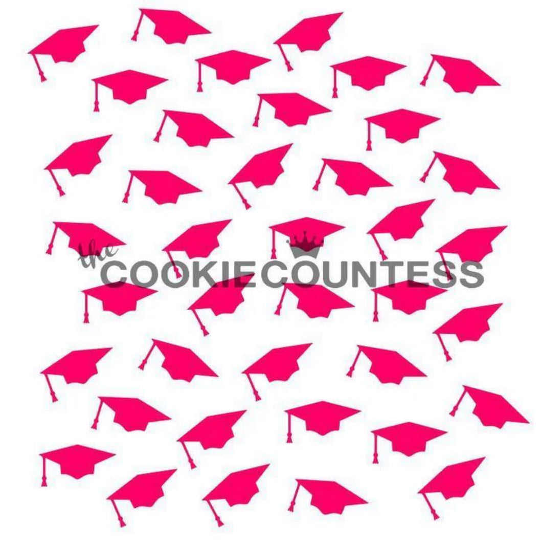 Graduation Caps Stencil