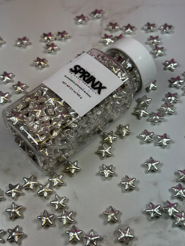 METALLIC SILVER STAR SPRINKLES