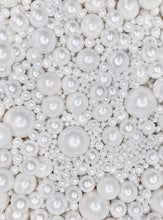 Load image into Gallery viewer, All Dressed in White sprinkles blend | edible white sugar pearls | perfect for bakers that decorate cakes, cupcakes, or any sweet treat
