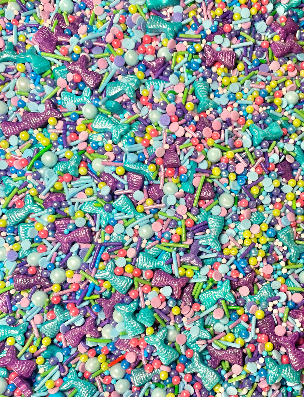 Tail's Up sprinkles blend | edible sprinkles, jimmies, nonpareils, quins, candy mermaid tails, sugar pearls | mermaid blend  | perfect for bakers that decorate cakes, cupcakes, or any sweet treat