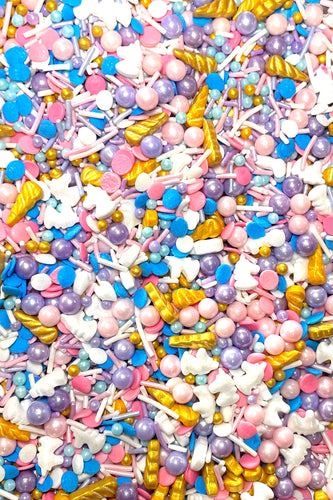 Unicorn Sparkle sprinkles blend | edible sprinkles, jimmies, nonpareils, quins, sugar pearls, candy unicorns, and candy unicorn horns | unicorn mix | perfect for bakers that decorate cakes, cupcakes, or any sweet treat